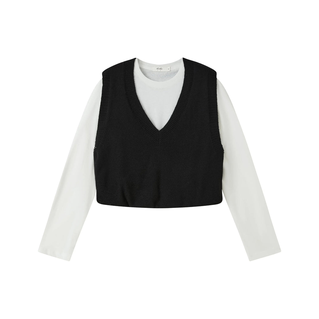 An image of a  Black-One-Size 1365C Layered Top by  Mirra Masa