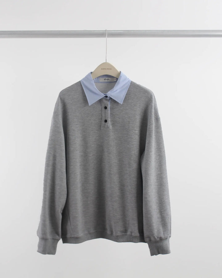 An image of a  Gray-One-Size 1724Q Layered Throw On Polo by  Mirra Masa