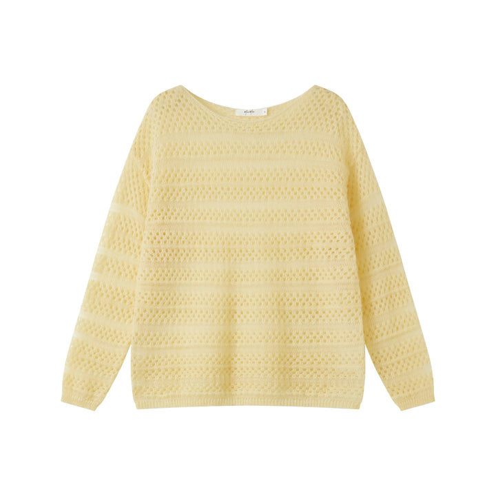 An image of a  Yellow-One-Size 1935C Knit Top by  Mirra Masa