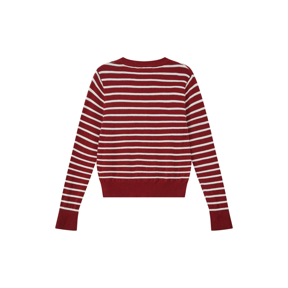 An image of a   2144Q Striped Button Down Sweater by  Mirra Masa