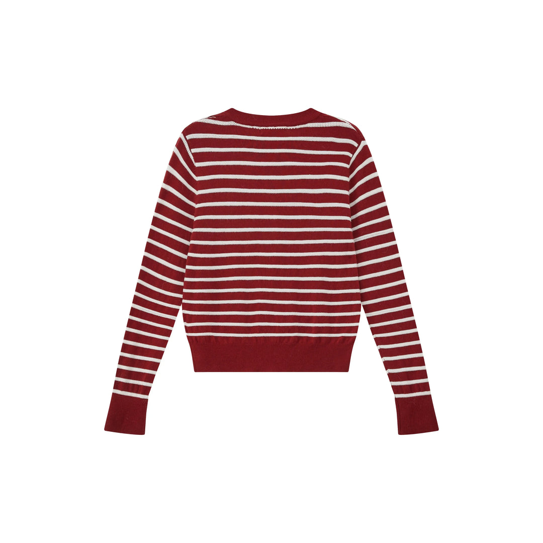 An image of a   2144Q Striped Button Down Sweater by  Mirra Masa