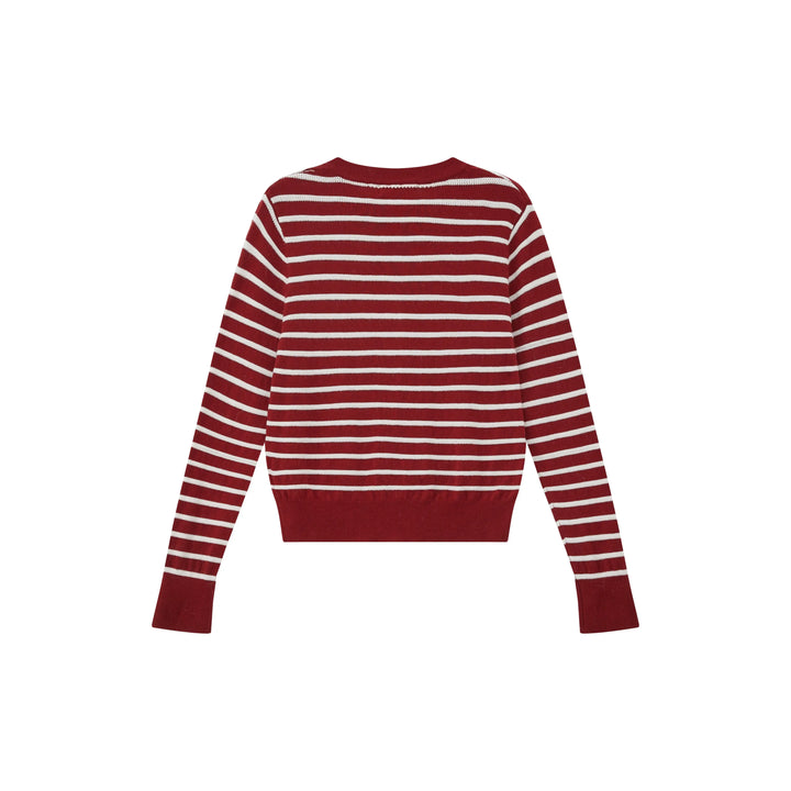 An image of a   2144Q Striped Button Down Sweater by  Mirra Masa