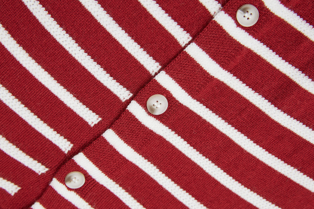 An image of a   2144Q Striped Button Down Sweater by  Mirra Masa