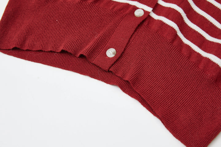 An image of a   2144Q Striped Button Down Sweater by  Mirra Masa