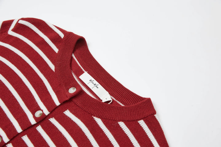 An image of a   2144Q Striped Button Down Sweater by  Mirra Masa