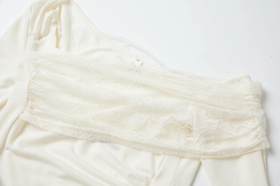 An image of a   2274Q Laced Off-Shoulder Top by  Mirra Masa