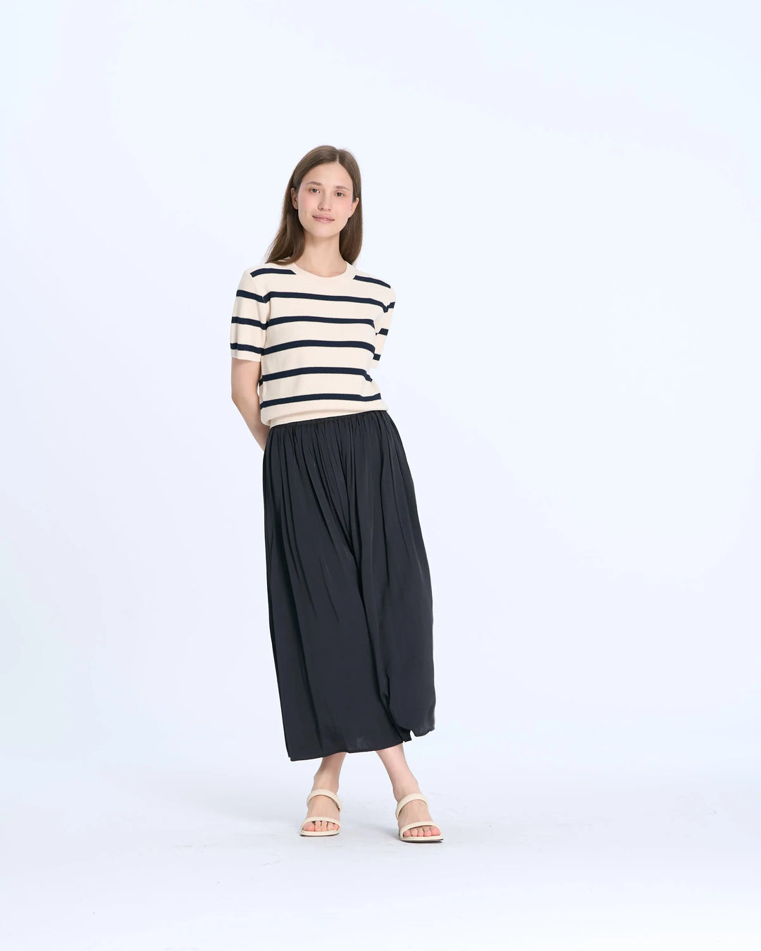 An image of a   25175 Basic Stripe T-Shirt by  Mirra Masa