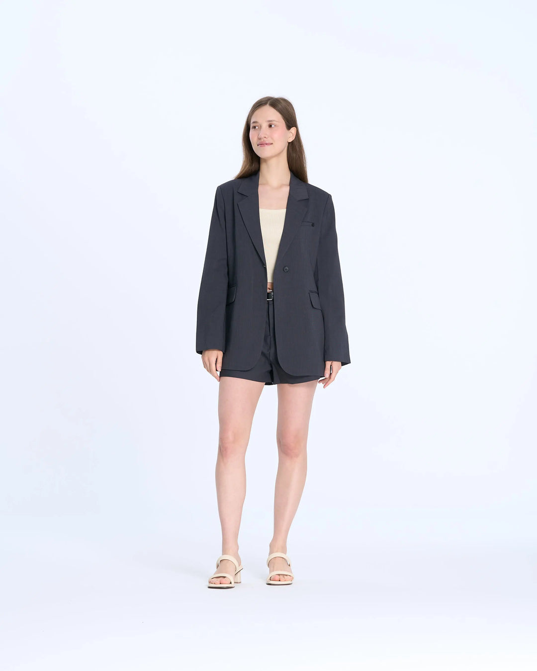 An image of a  Grey-One-Size 25607 Blazer by  Mirra Masa