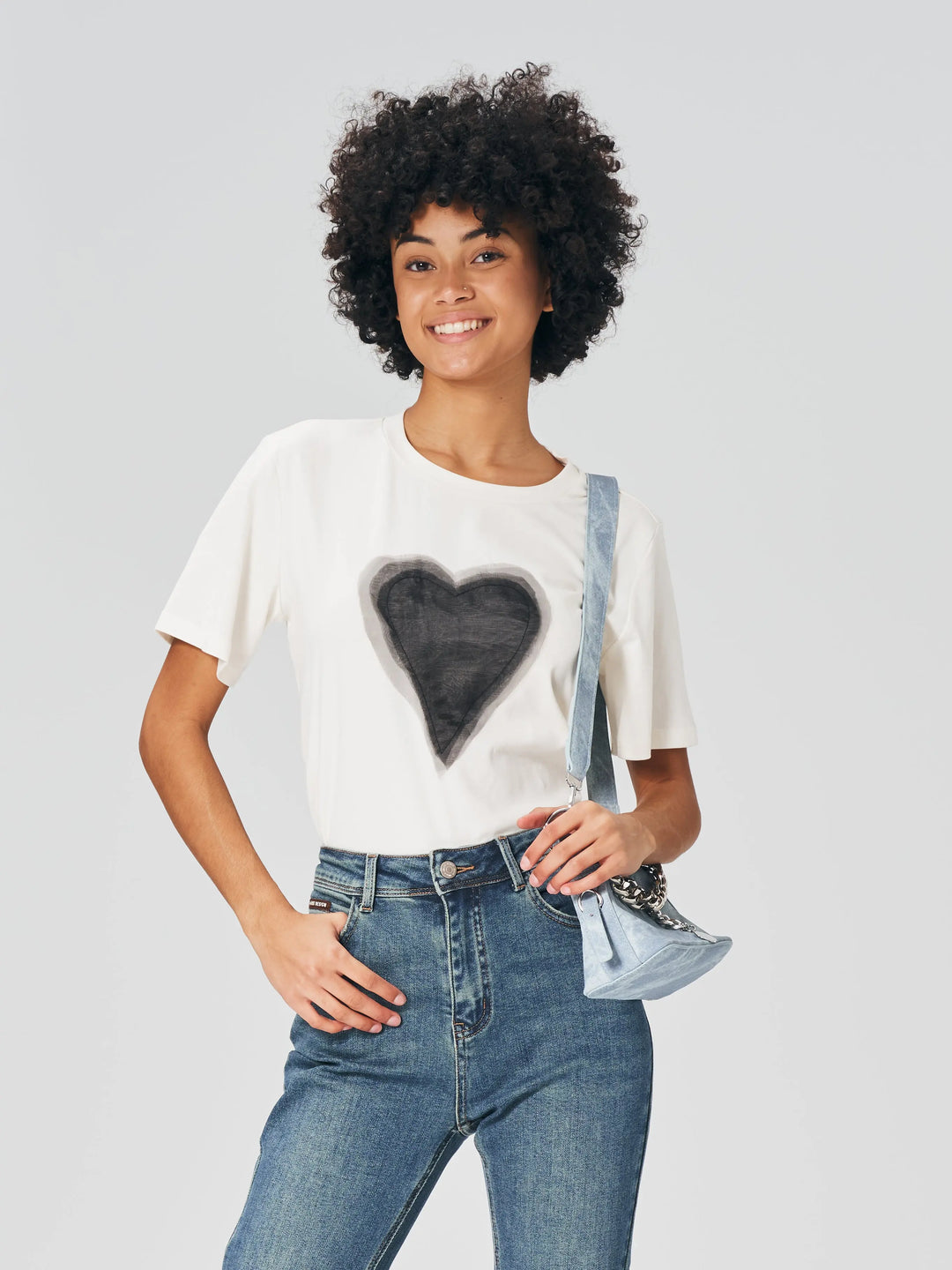 An image of a   25882 Tulle Heart T-Shirt by  Mirra Masa Essential