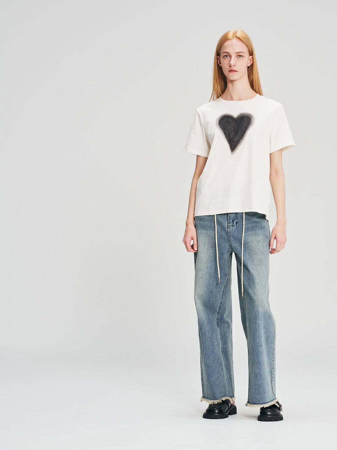 An image of a   25882 Tulle Heart T-Shirt by  Mirra Masa Essential