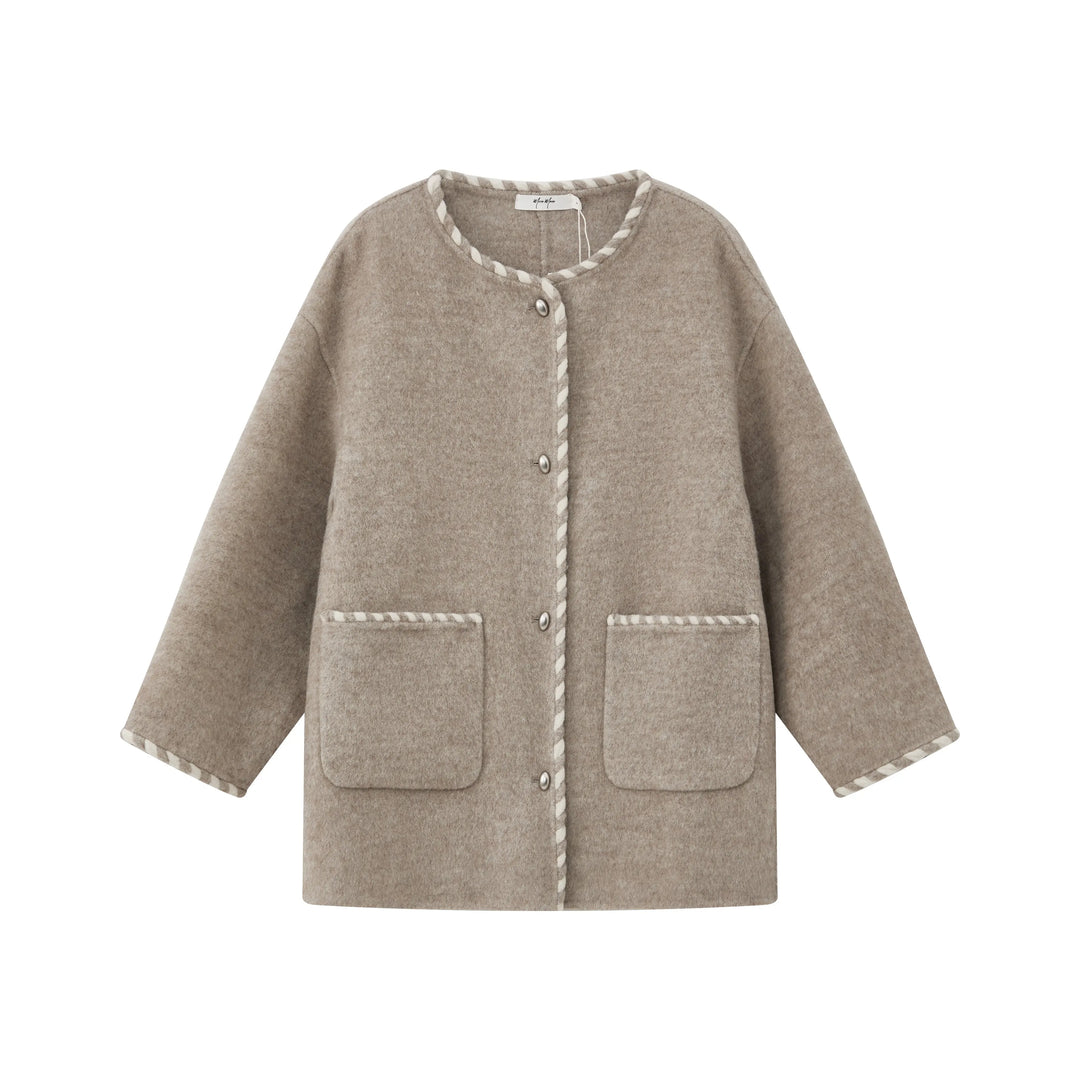 An image of a   2684Q Trimmed Wool Jacket by  Mirra Masa