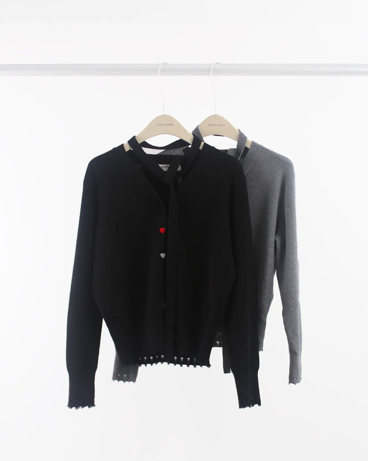 An image of a   2694Q Hearty Button Cardigan by  Mirra Masa