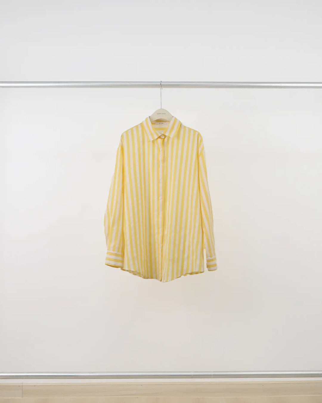 An image of a  Yellow-One-Size 28068 Striped Shirt by  Mirra Masa