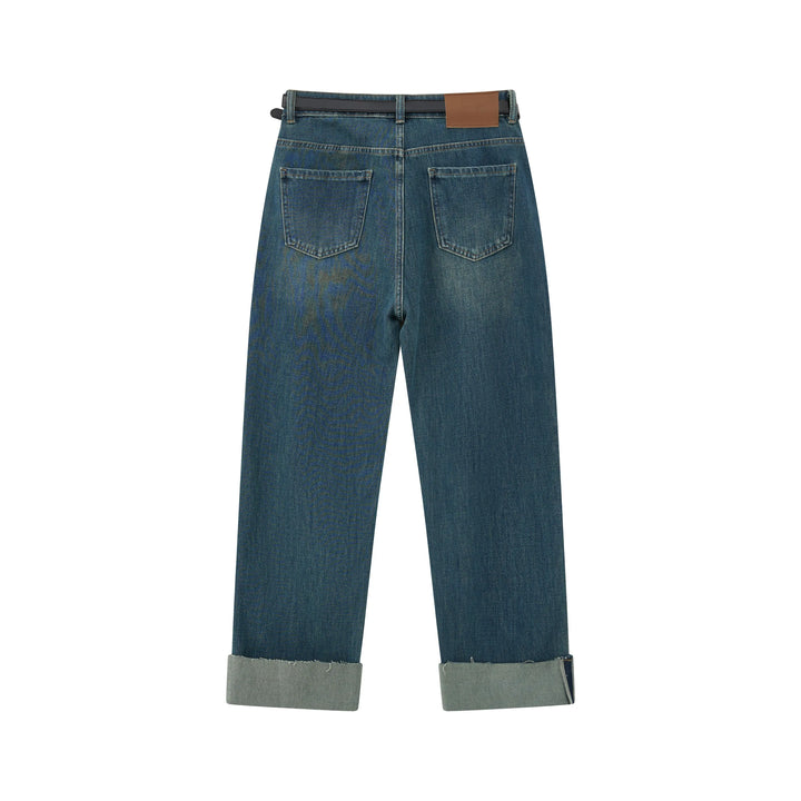 An image of a   2824Q Rolled-Cuff Denim Jeans by  Mirra Masa