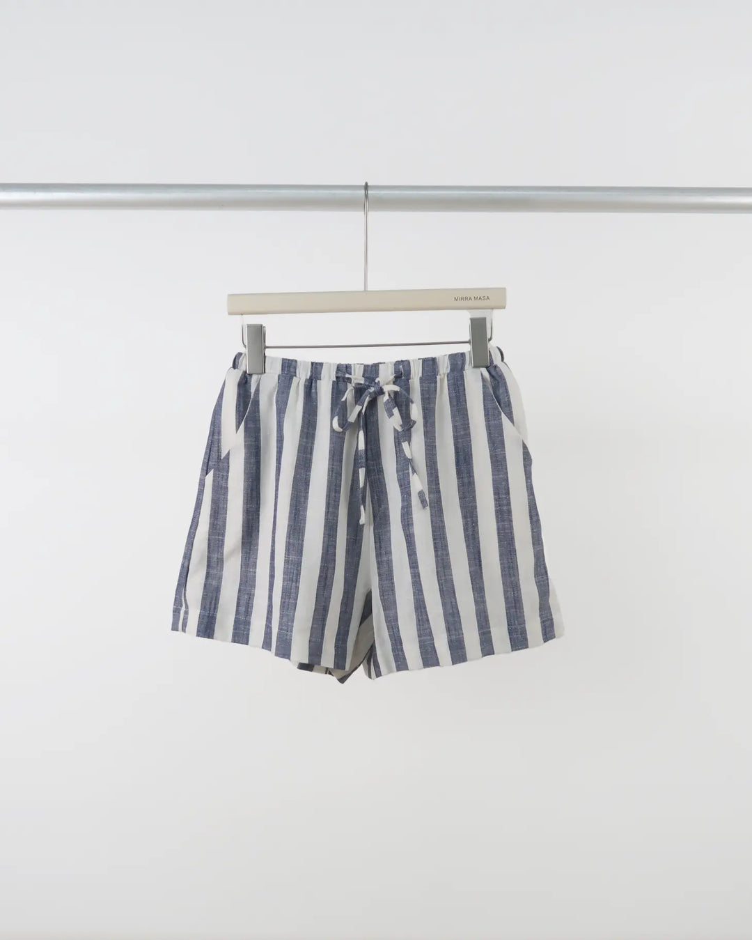 An image of a  Blue-Medium 28606 Shorts by  Mirra Masa