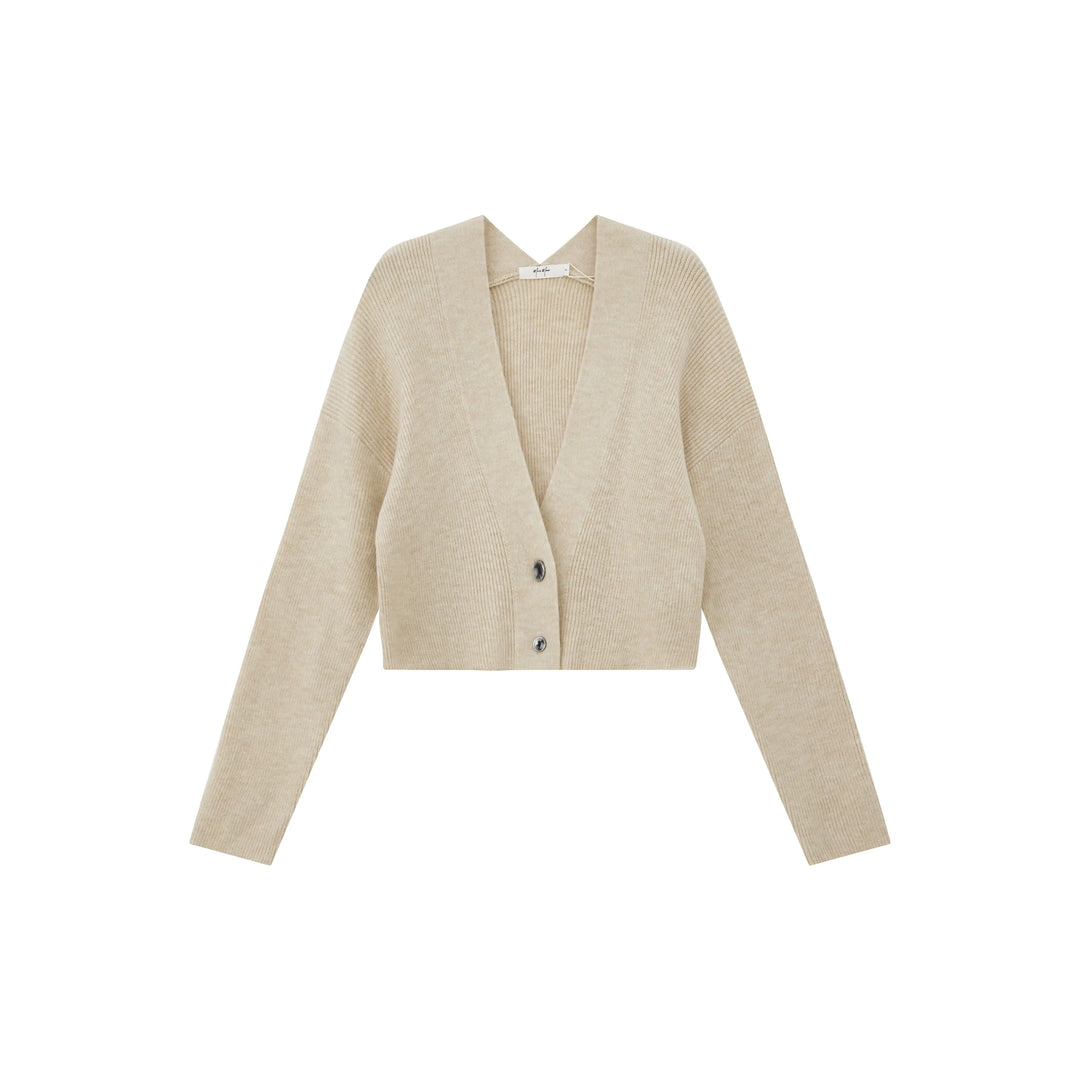 An image of a   3034Q Minimalist Cropped Cardigan by  Mirra Masa