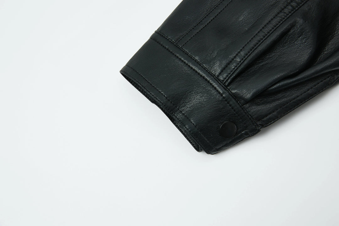 An image of a   3255C Vegan Leather Jacket by  Mirra Masa