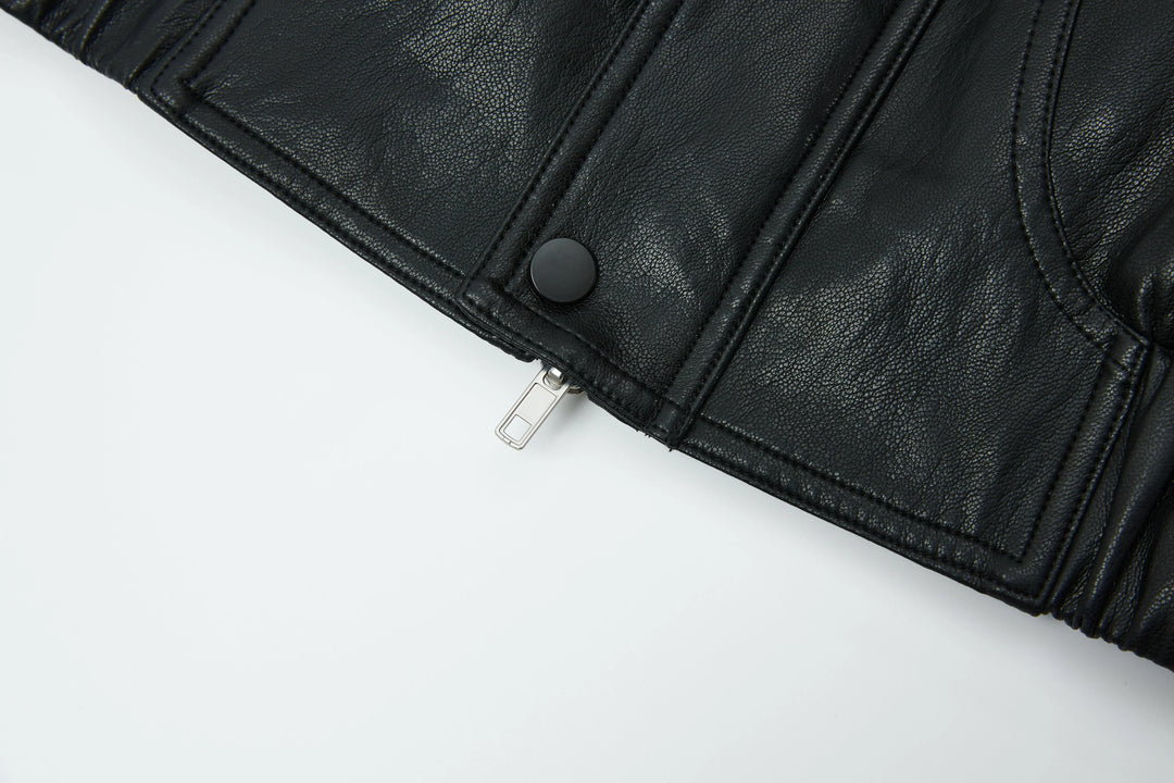 An image of a   3255C Vegan Leather Jacket by  Mirra Masa