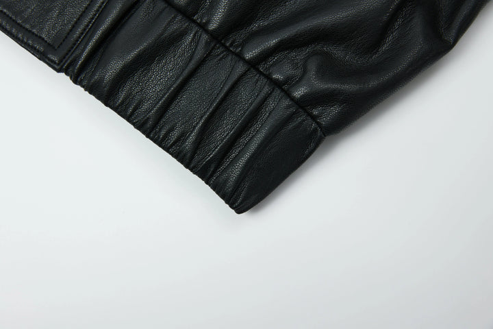 An image of a   3255C Vegan Leather Jacket by  Mirra Masa