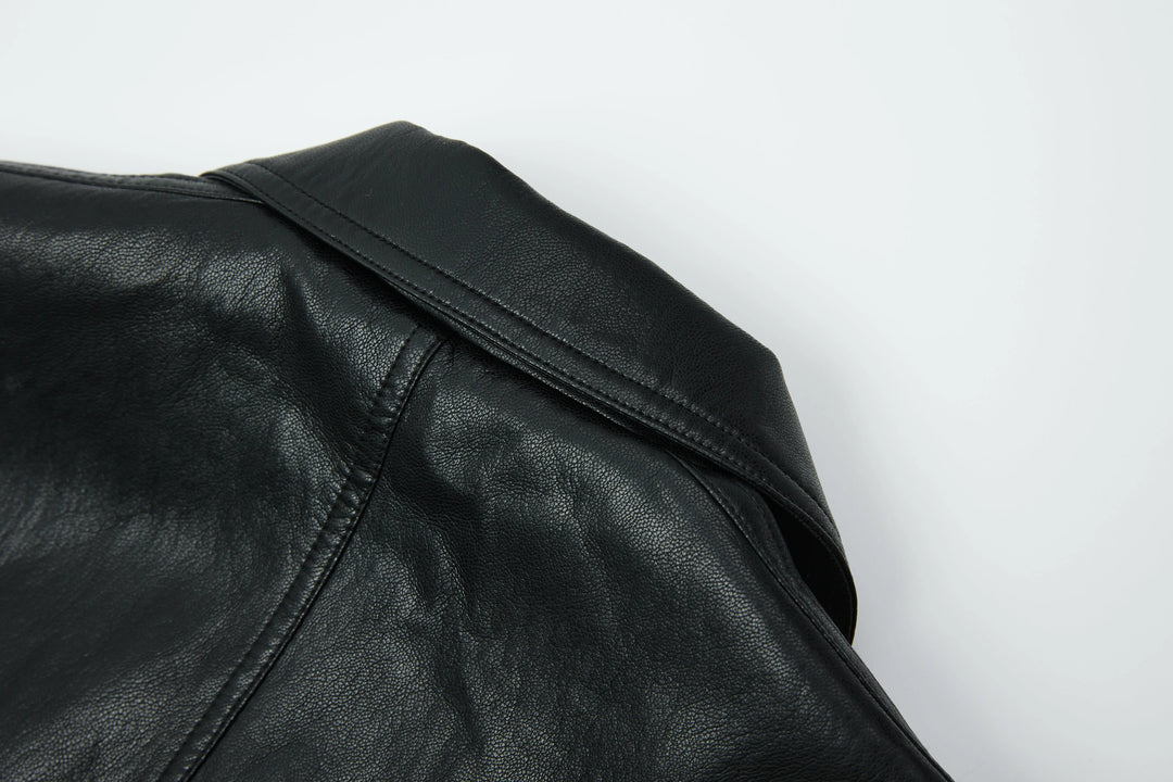 An image of a   3255C Vegan Leather Jacket by  Mirra Masa