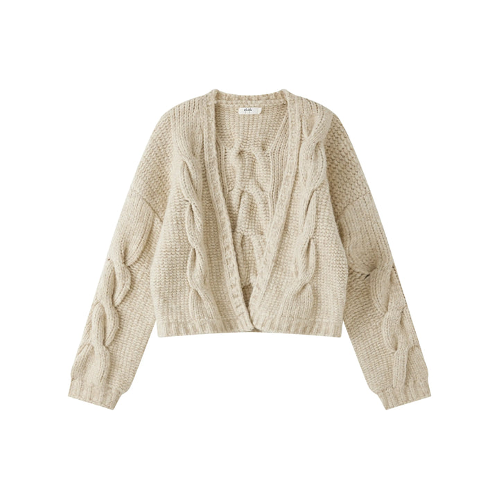 An image of a   3374Q Cable Knit Cardigan by  Mirra Masa