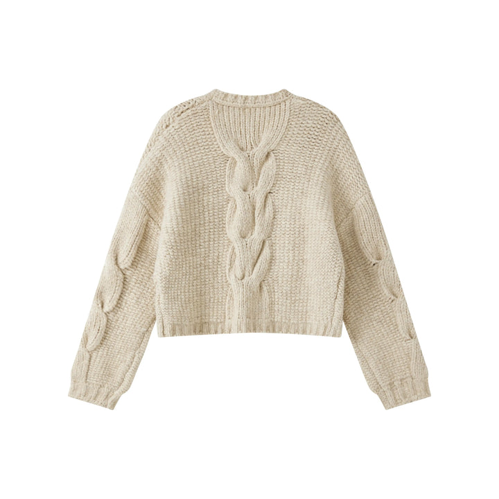 An image of a   3374Q Cable Knit Cardigan by  Mirra Masa