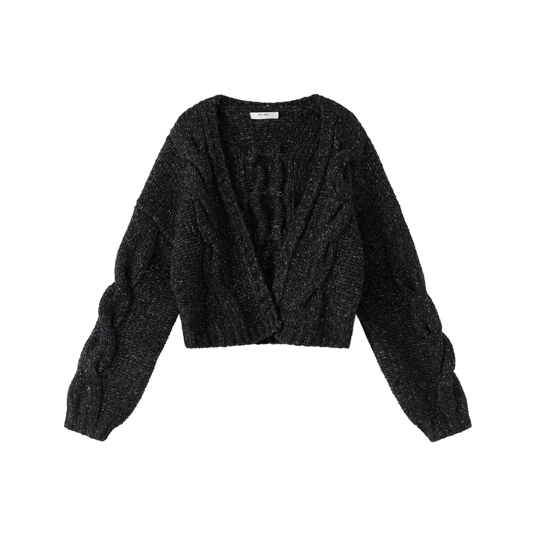 An image of a   3374Q Cable Knit Cardigan by  Mirra Masa