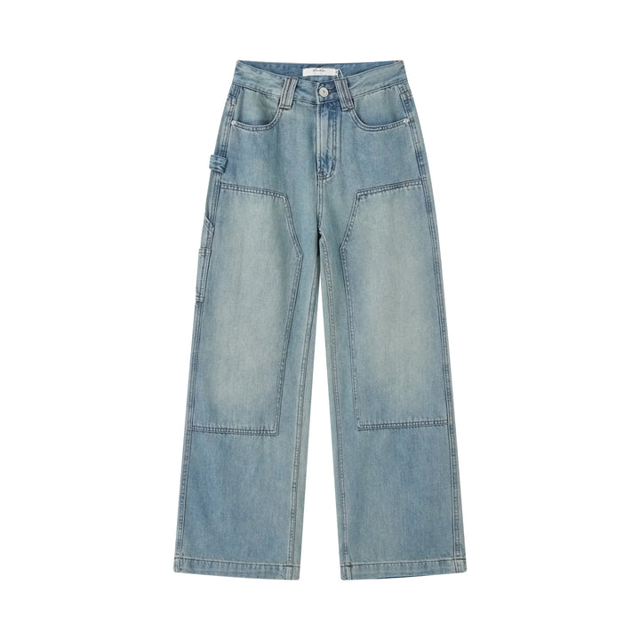 An image of a  Light-Blue-30 3495C Straight Leg Jeans by  Mirra Masa