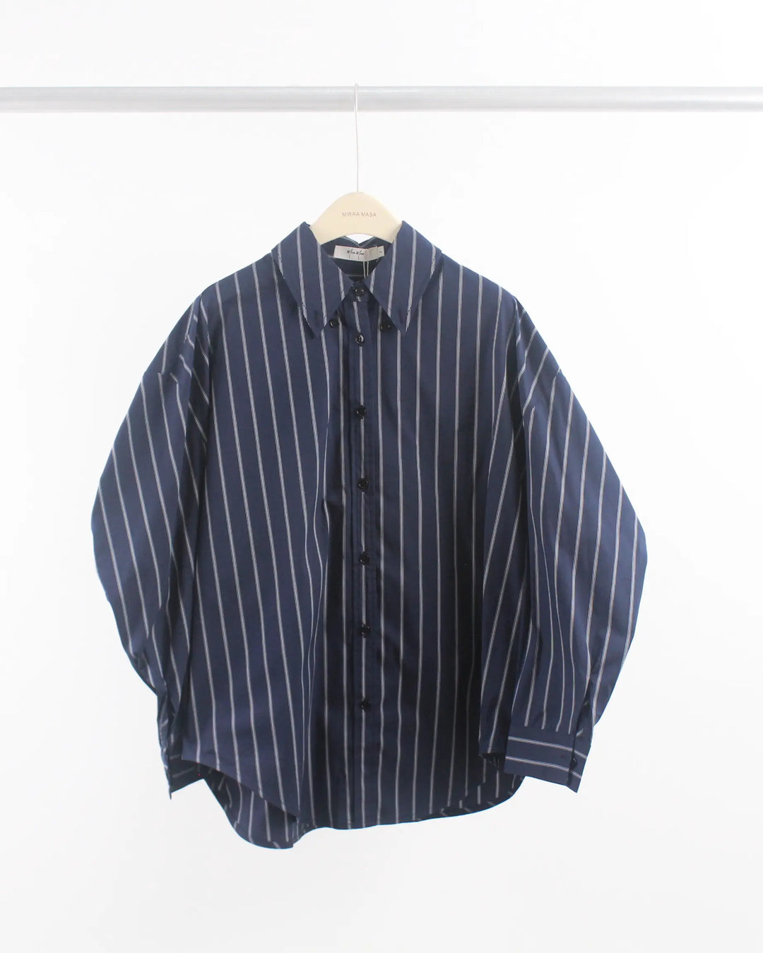 An image of a  Dark-Blue-One-Size 3564Q Oversized Sleeve Shirt by  Mirra Masa