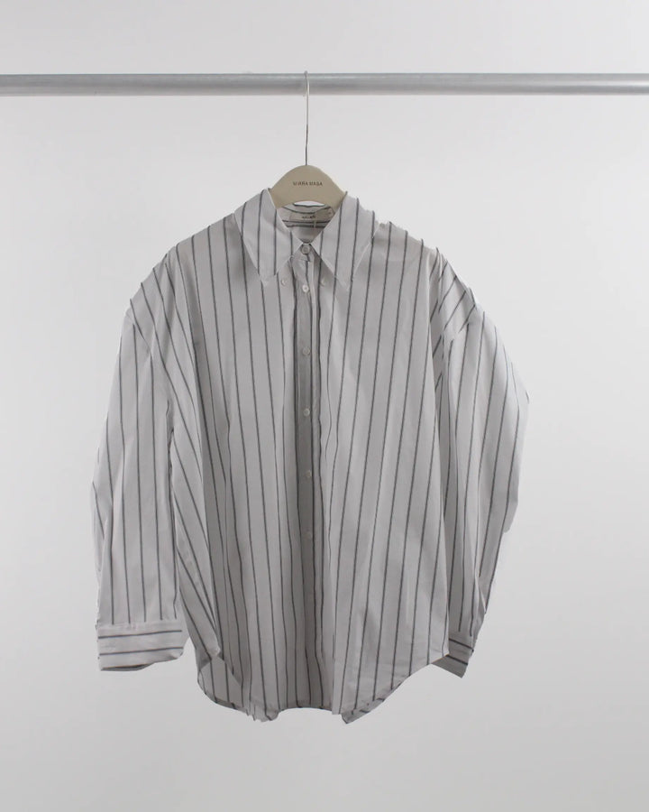 An image of a  White-One-Size 3564Q Oversized Sleeve Shirt by  Mirra Masa