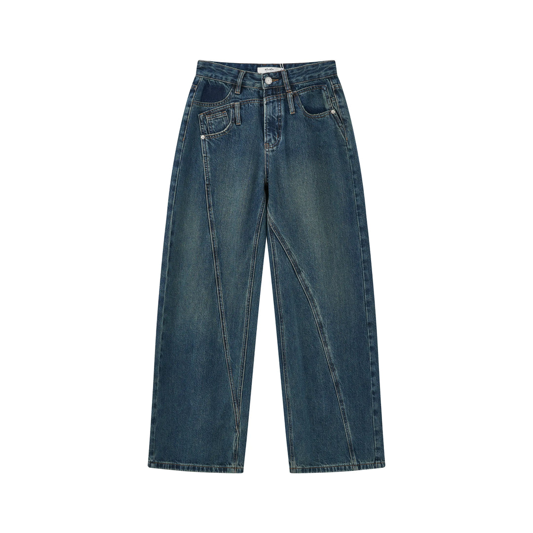 An image of a   4104Q Vintage Wash Flare Denim Jeans by  Mirra Masa