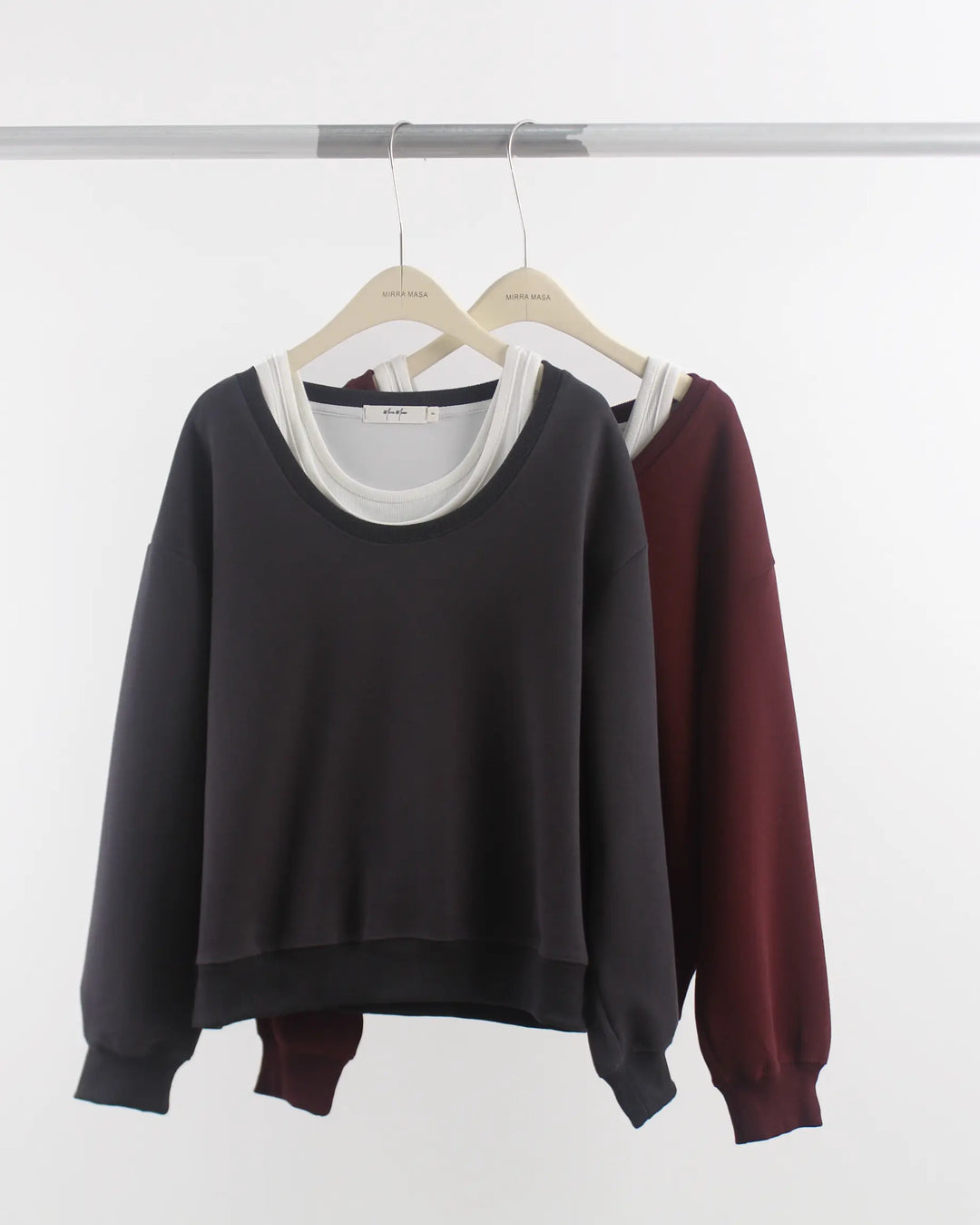 An image of a   4234Q Tank Top+Off-Shoulder Sweatshirt Duo by  Mirra Masa