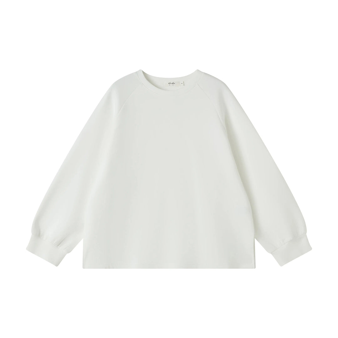 An image of a  White-One-Size 5685C Essential Crewneck Top by  Mirra Masa