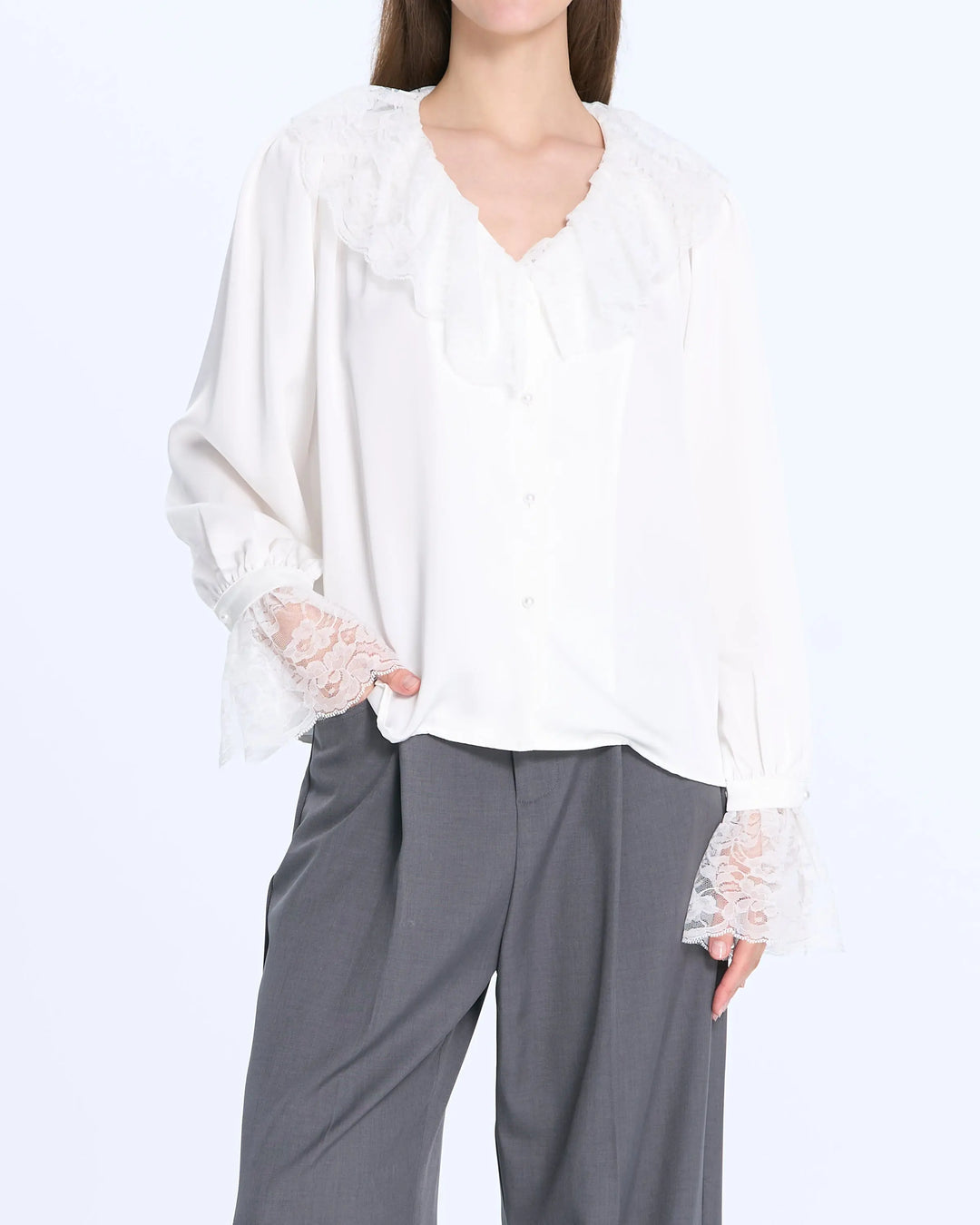 An image of a   6002 Lace Blouse by  Mirra Masa