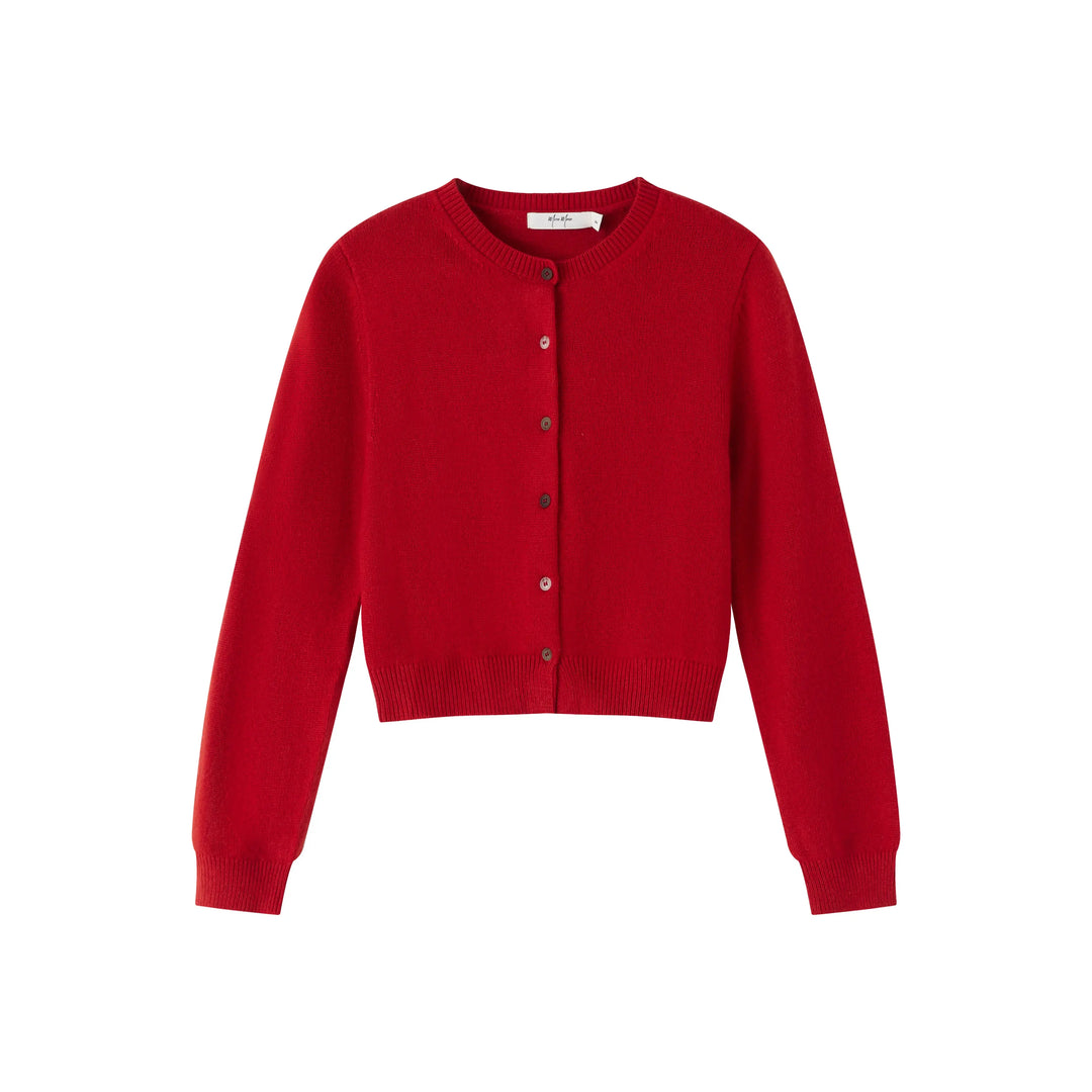 An image of a  Red-onesize 6174D Cropped Cardigan by  Mirra Masa