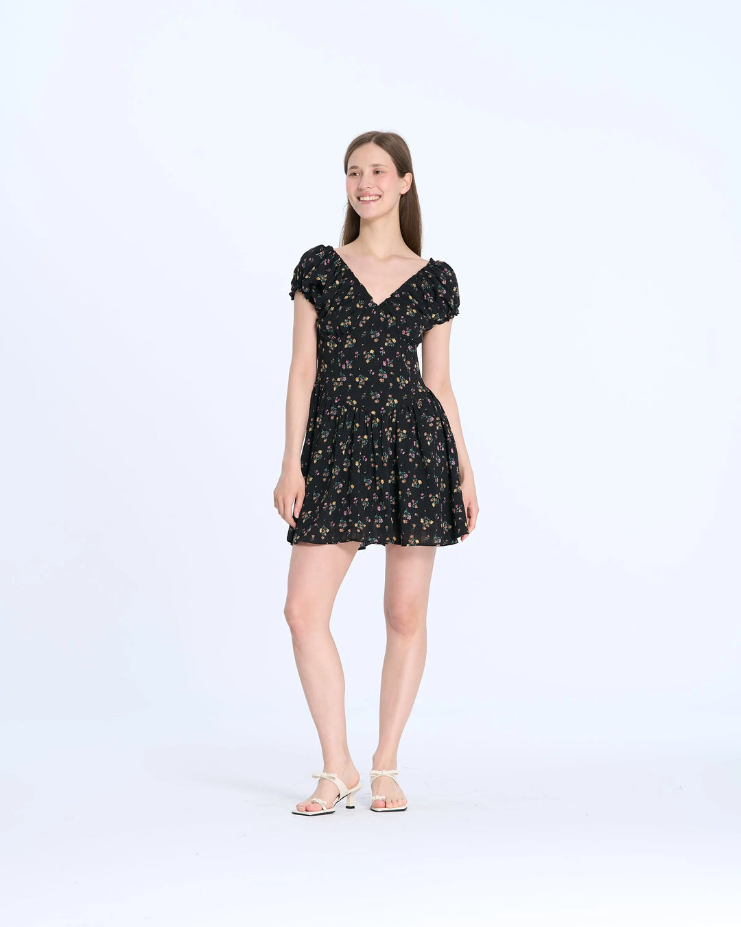 An image of a   6359 Floral Short Dress by  Mirra Masa