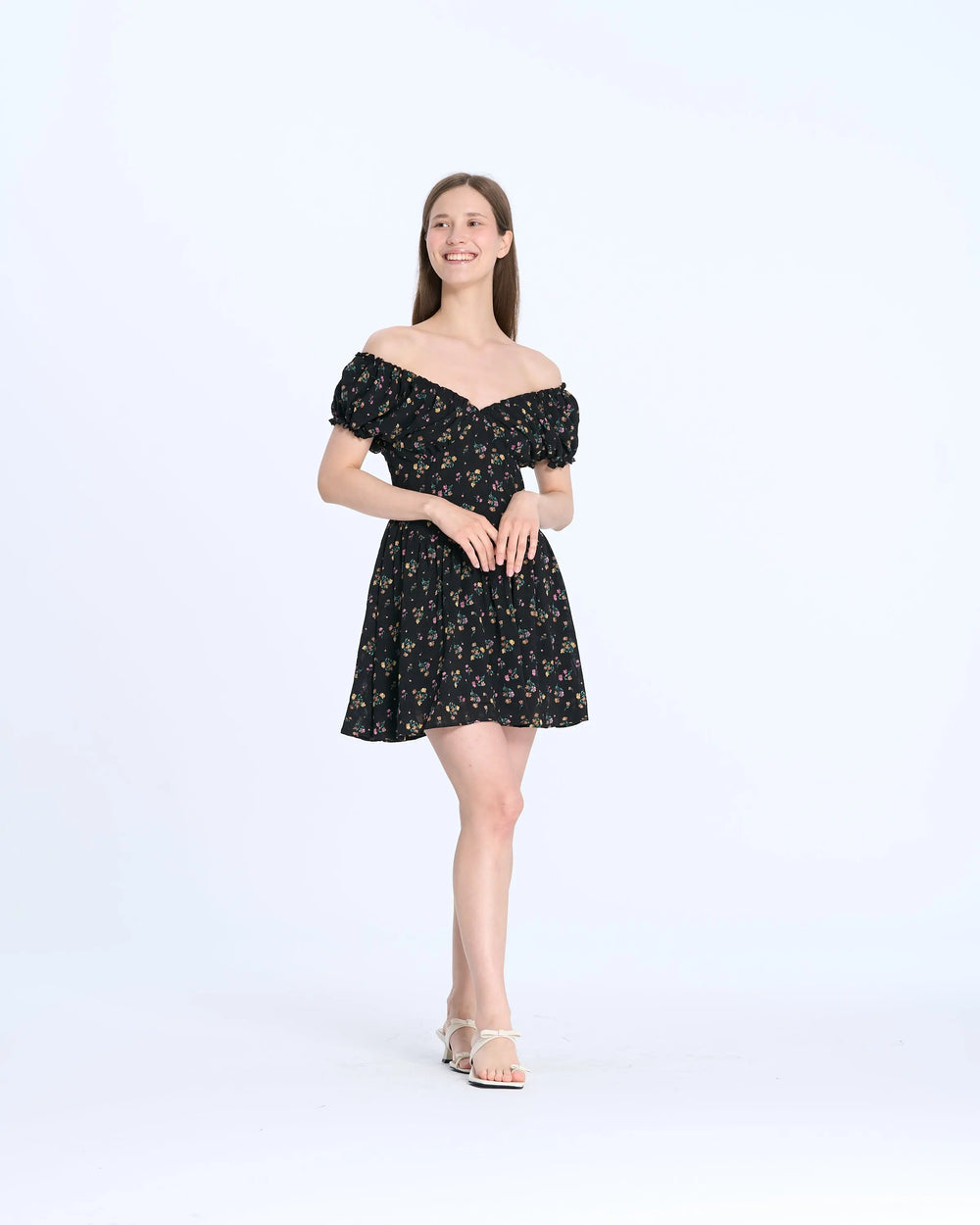 An image of a   6359 Floral Short Dress by  Mirra Masa