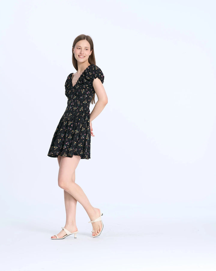 An image of a   6359 Floral Short Dress by  Mirra Masa