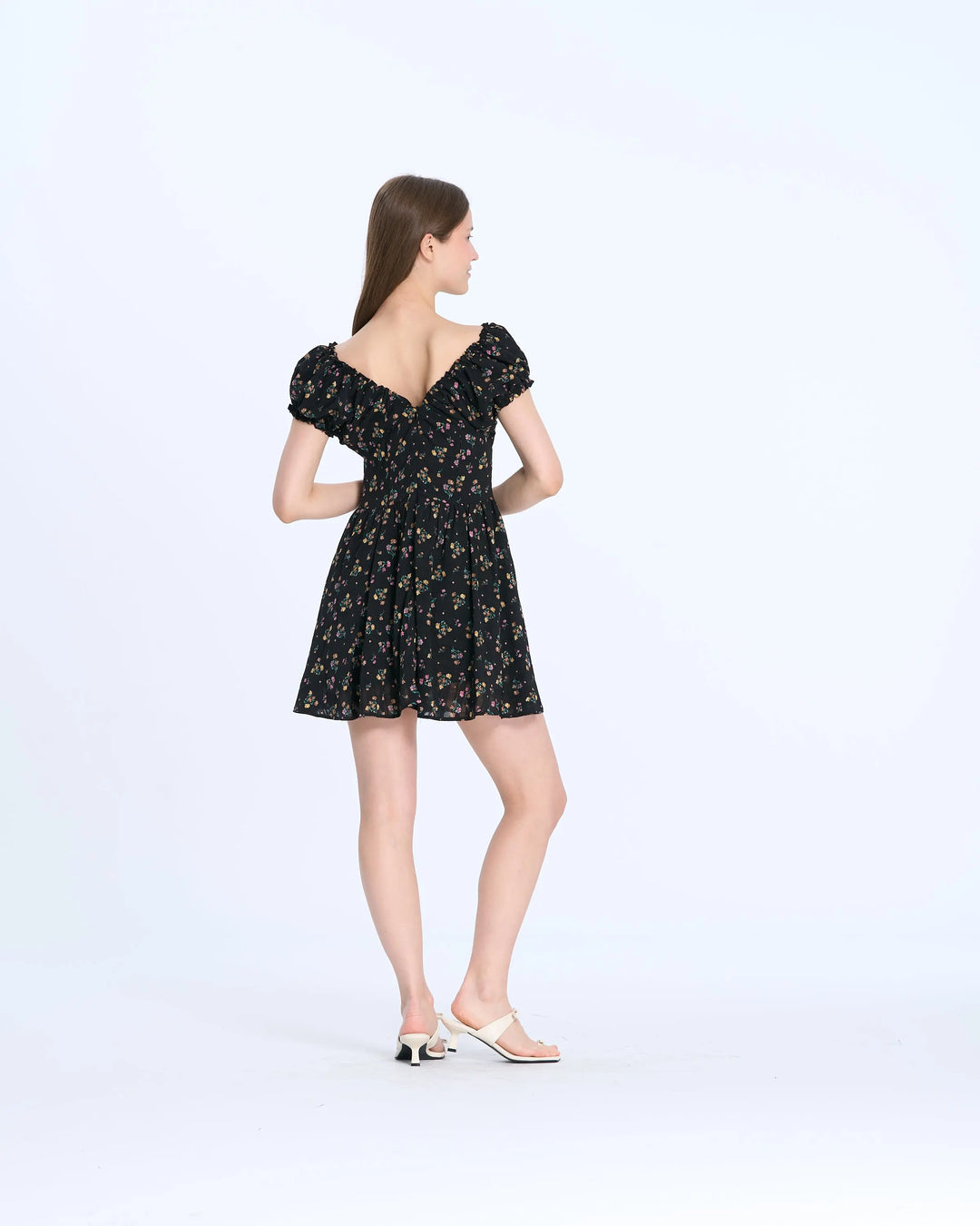 An image of a   6359 Floral Short Dress by  Mirra Masa