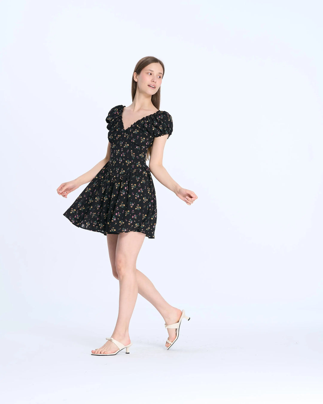 An image of a   6359 Floral Short Dress by  Mirra Masa