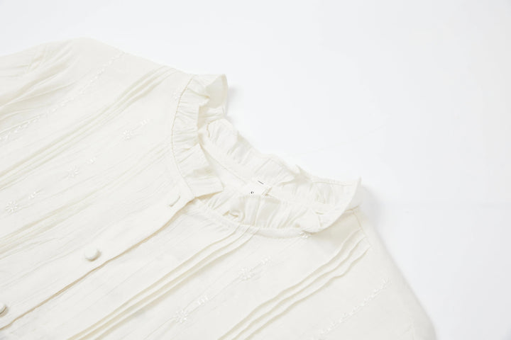 An image of a   6614Q Ruffle Collar Blouse by  Mirra Masa