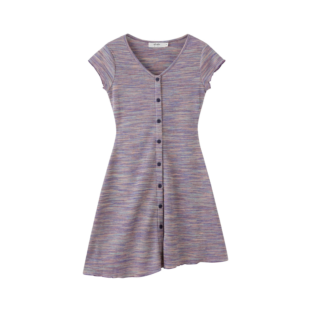 An image of a  Purple-Medium 6726 Short-Sleeve Dress by  Mirra Masa