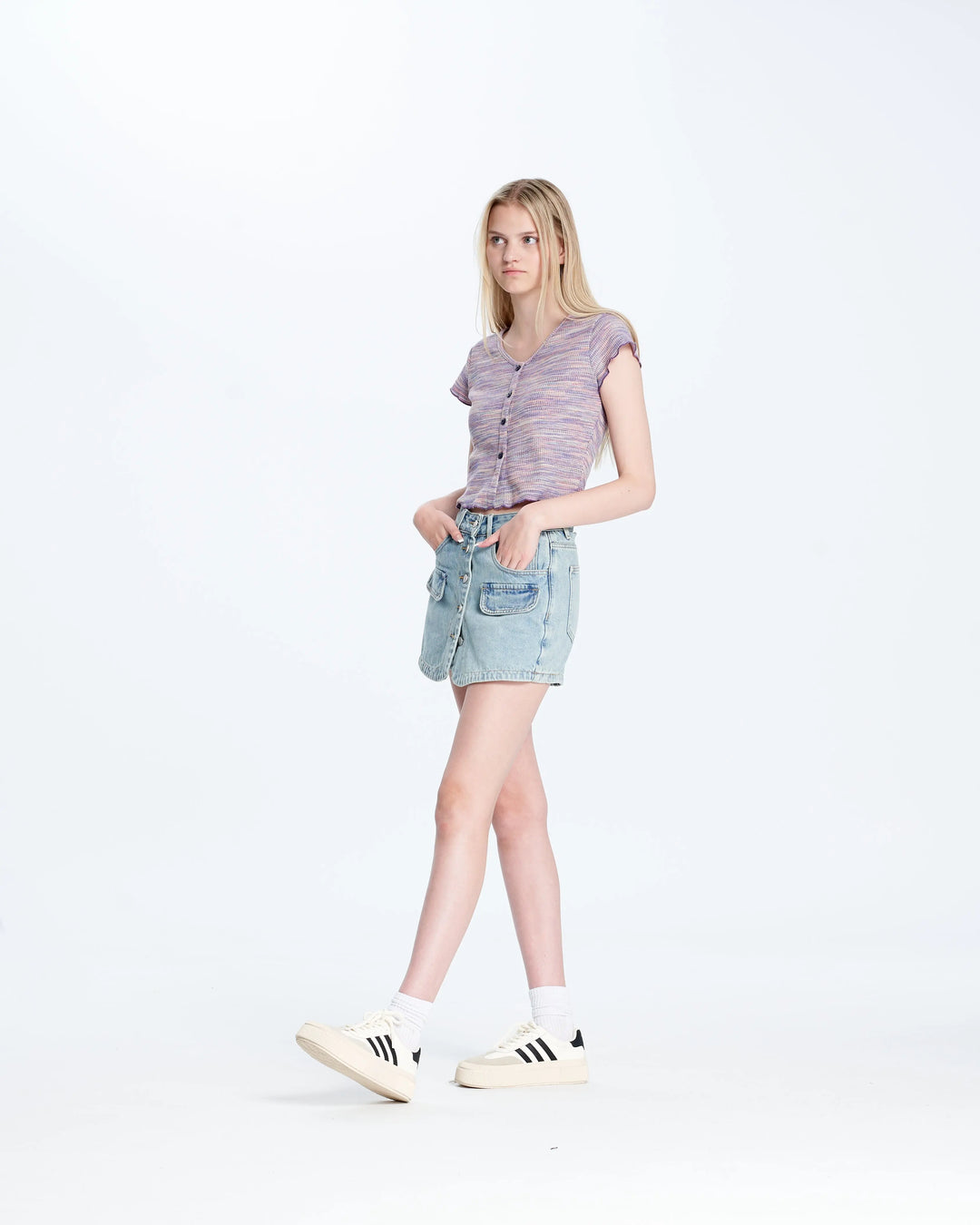 An image of a  Purple-Medium 6746 Cropped Top by  Mirra Masa