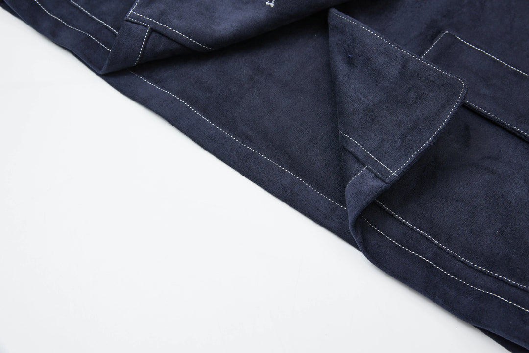 An image of a   6954Q Suede and Cuffed Jacket by  Mirra Masa