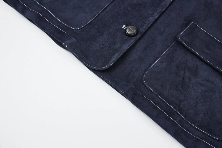 An image of a   6954Q Suede and Cuffed Jacket by  Mirra Masa