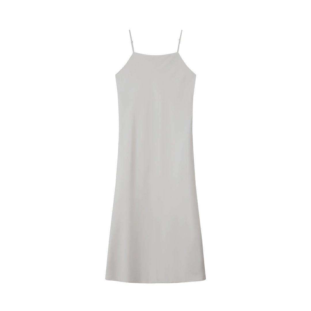 An image of a  Grey-One-Size 72006 Slip Dress by  Mirra Masa