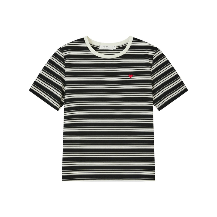 An image of a  Black-One-Size 72832 Stripe T-Shirt by  Mirra Masa