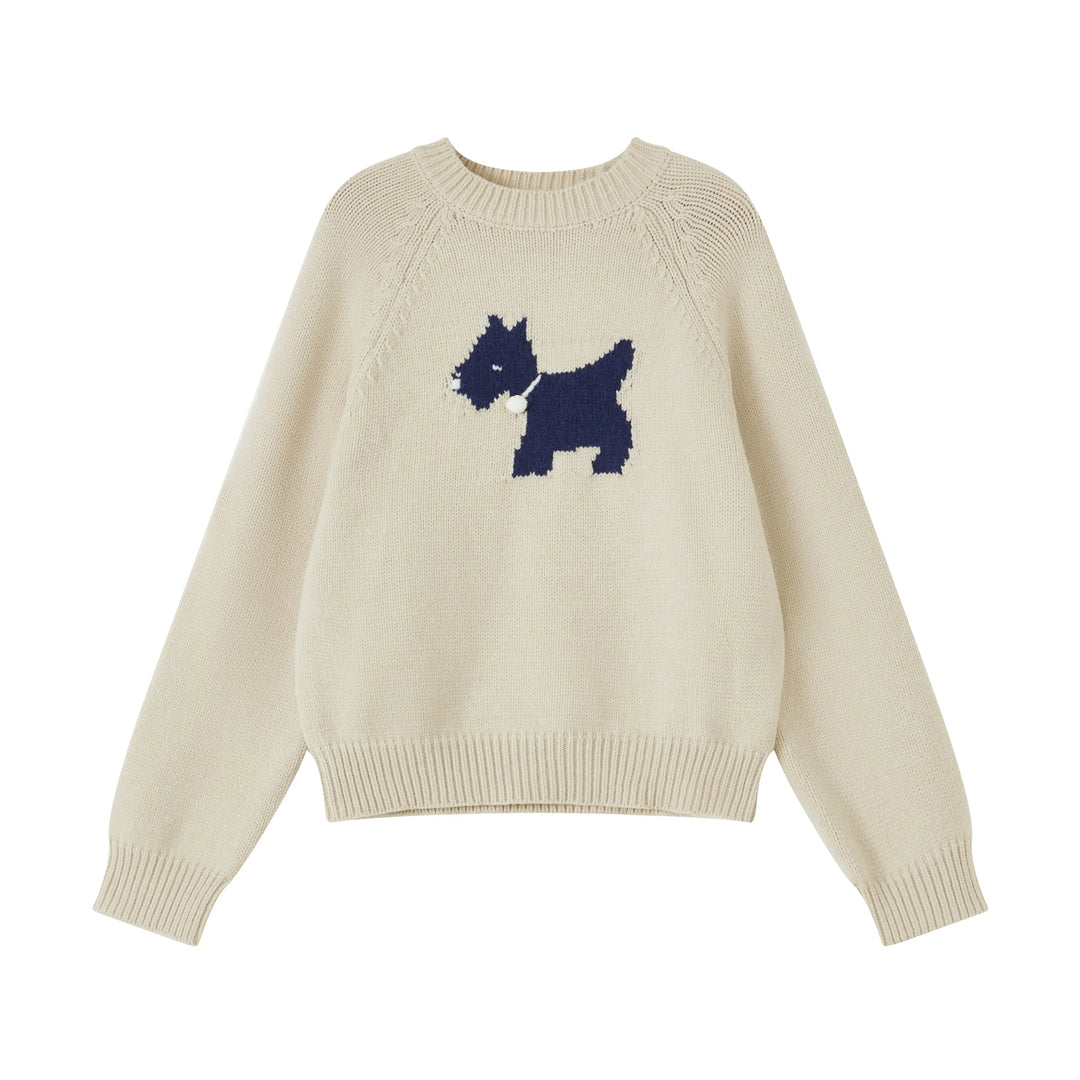 An image of a  Almond-One-size 7574D Puppy Sweater by  Mirra Masa