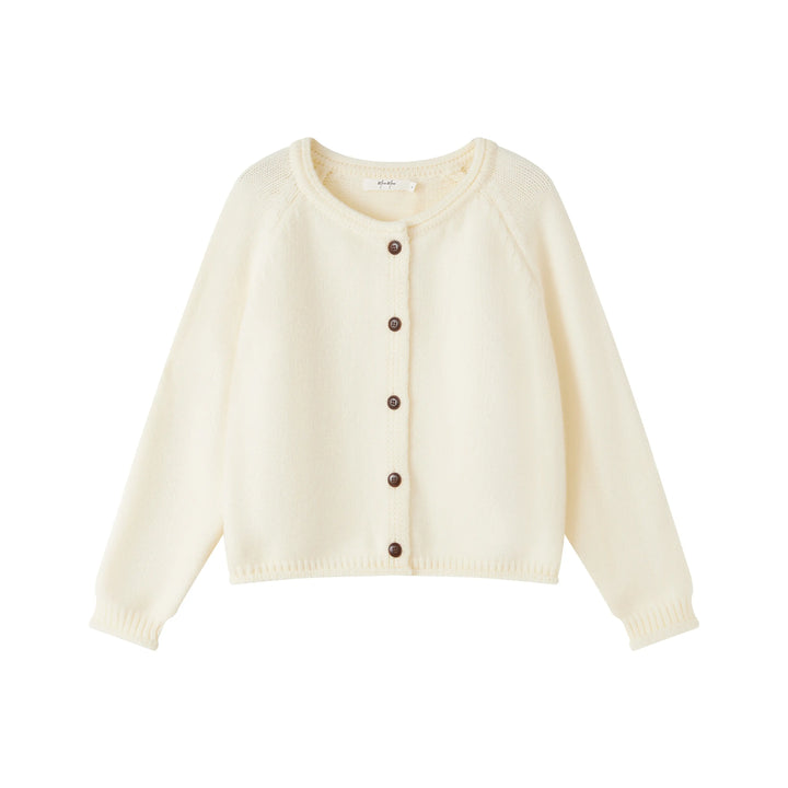 An image of a  Creme-onesize 7684D Essential Look Cardigan by  Mirra Masa