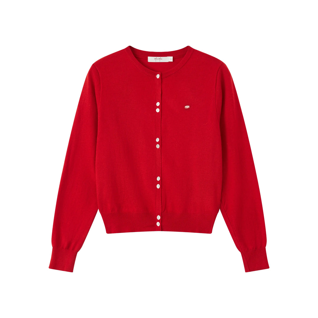 An image of a  Red-One-Size 7965C Cardigan by  Mirra Masa